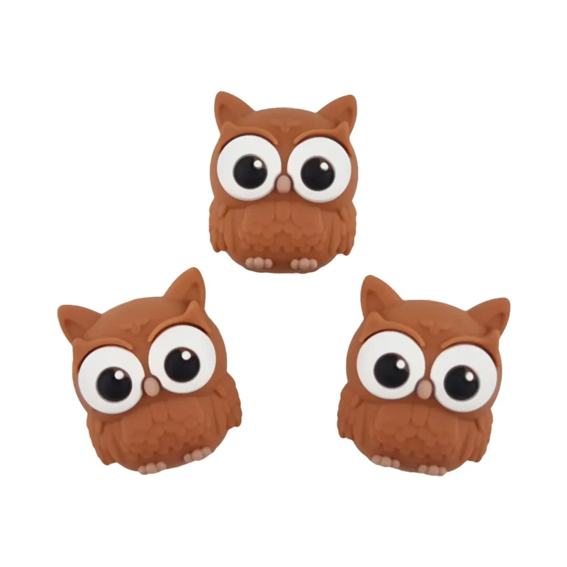 Perle en silicone - 3D Nocti de Uil - Brun ambre - Jootjes Exclusif