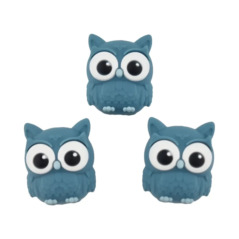 Perle en silicone - 3D Nocti de Uil - P&eacute;trole gris&eacute; - Jootjes Exclusif