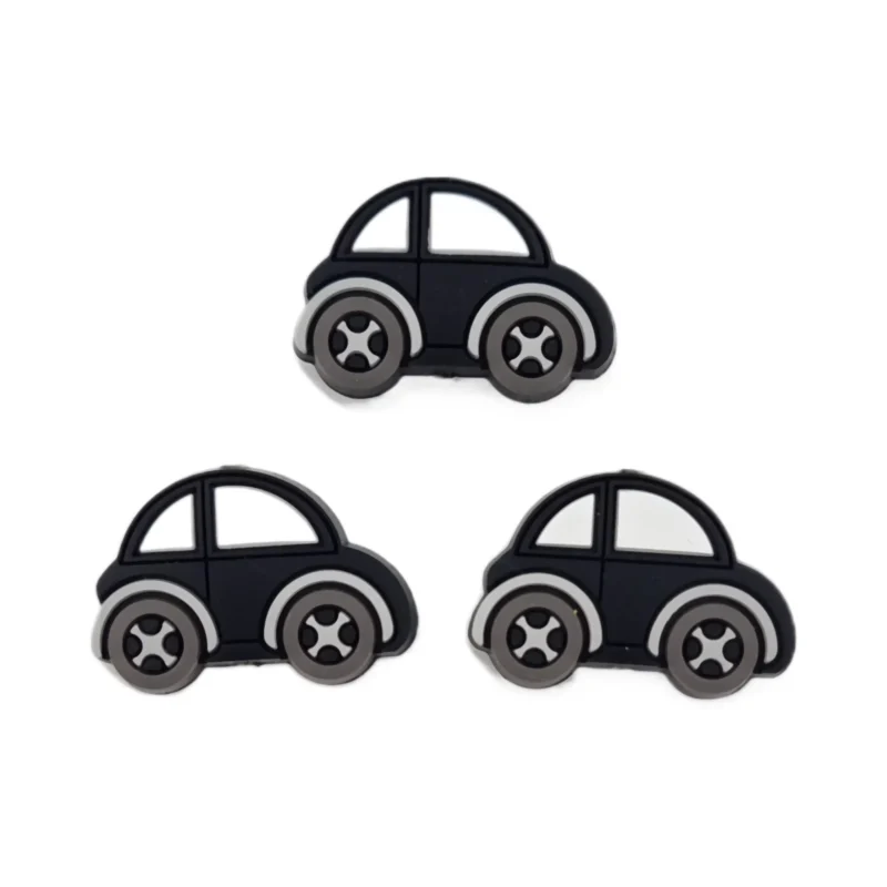 silicone beads - Car - Black
