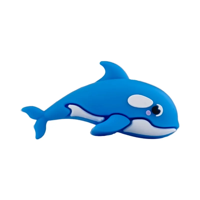 Silicone bead - 3D - Whale - Sky Blue