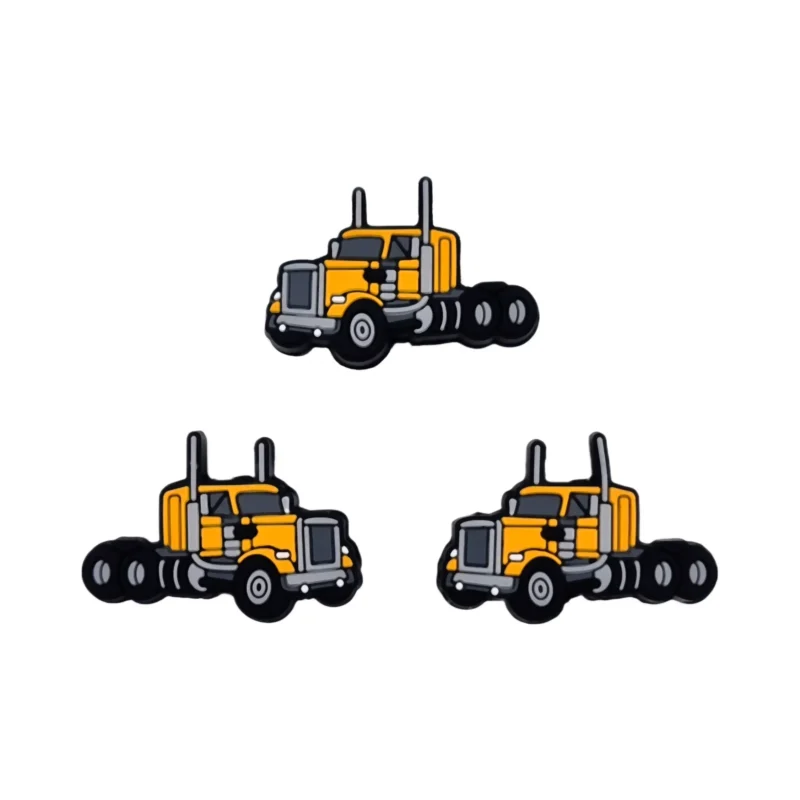 perle en silicone - Camion - Jaune d'&oelig;uf