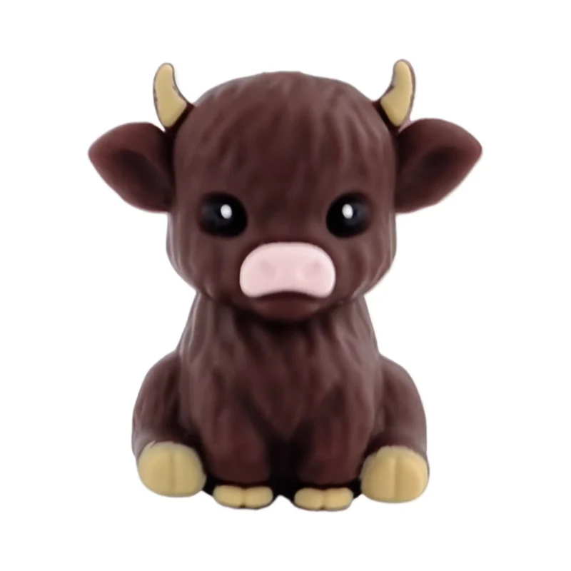 perle en silicone - 3D - Schotse Baby Hooglander - Choco