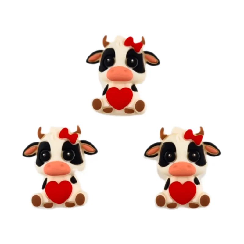perle en silicone - Vache d'amour 3D
