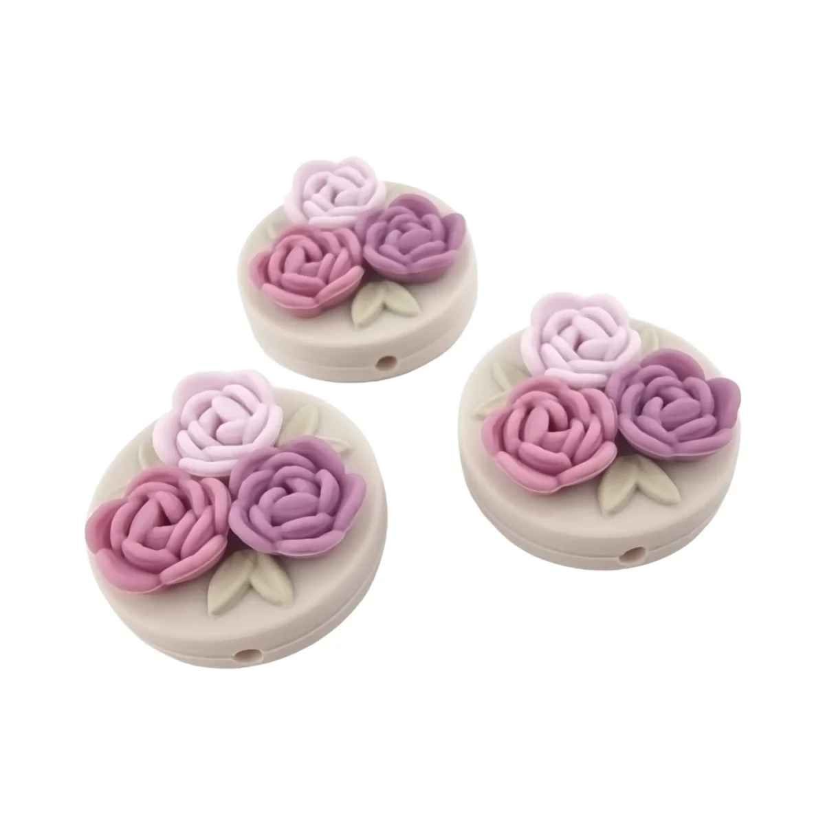 Perle en silicone - La Vie En Rose - 25 mm - Lila Lente - Afbeelding 2