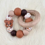 Combo Set - attache-t&eacute;tine / anneau de dentition - Honey Bear - Afbeelding 2