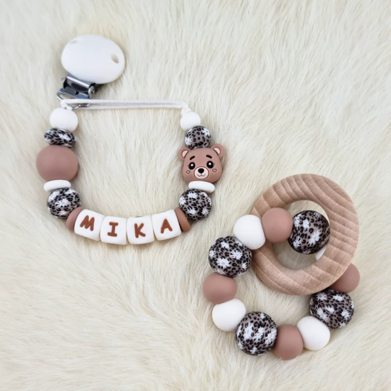 Combo Set - Attache-t&eacute;tine / Anneau de dentition - Lily Bear
