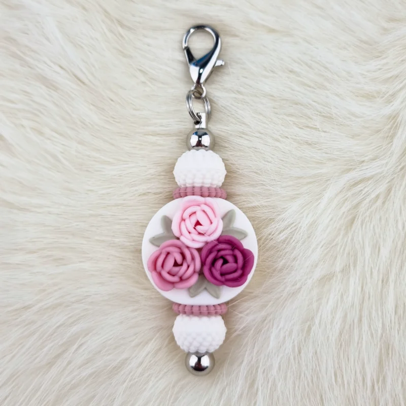 DIY Karabijn Tas / Porte-cl&eacute;s - Zomer Boeket - Coco / Rose - La vie en rose