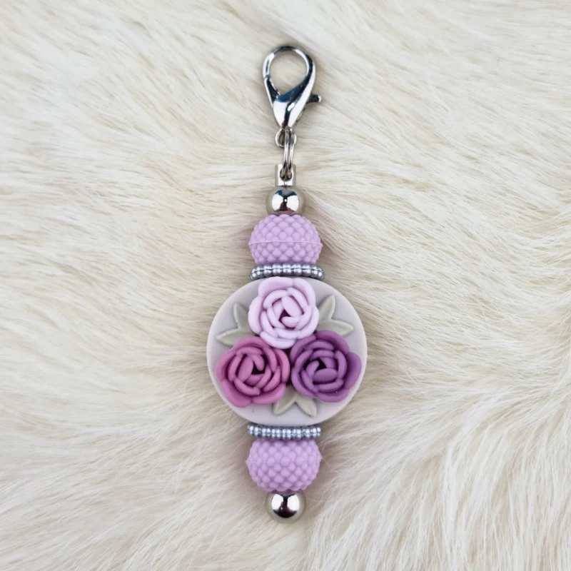 DIY Karabijn Tas / Porte-cl&eacute;s - Lilas poudr&eacute; Lente - La vie en rose