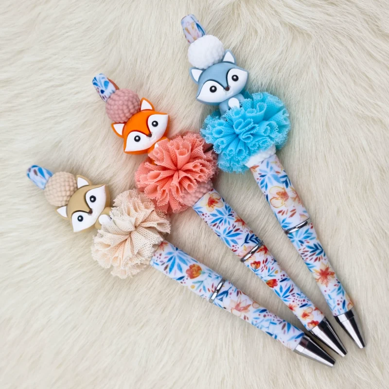 Bricolage stylos &agrave; perles - Kit Fleur du Paradis - Reynaart le renard