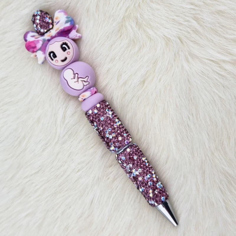 DIY stylo &agrave; perles - Baby Bun - Lilas poudr&eacute;