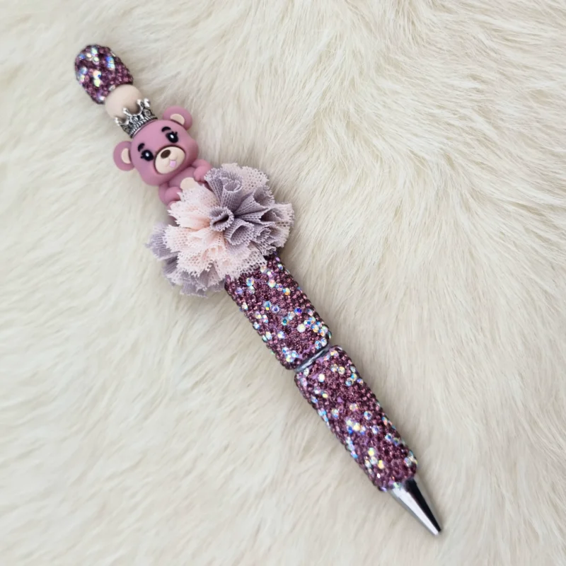 DIY Sparkle stylo &agrave; perles - Royal Bear - Cerise