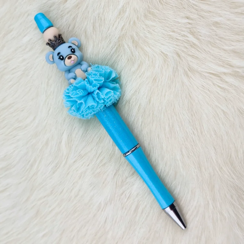 BRICOLAGE stylo &agrave; perles - Royal Bear - Bleu paradis