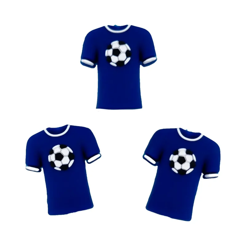 perles en silicone - 3D - Maillot Football - Bleu marine