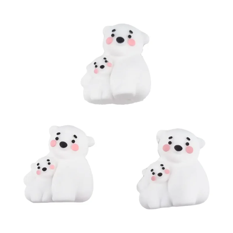Silicone - 3D - M&egrave;re et Enfant Ours Polaire