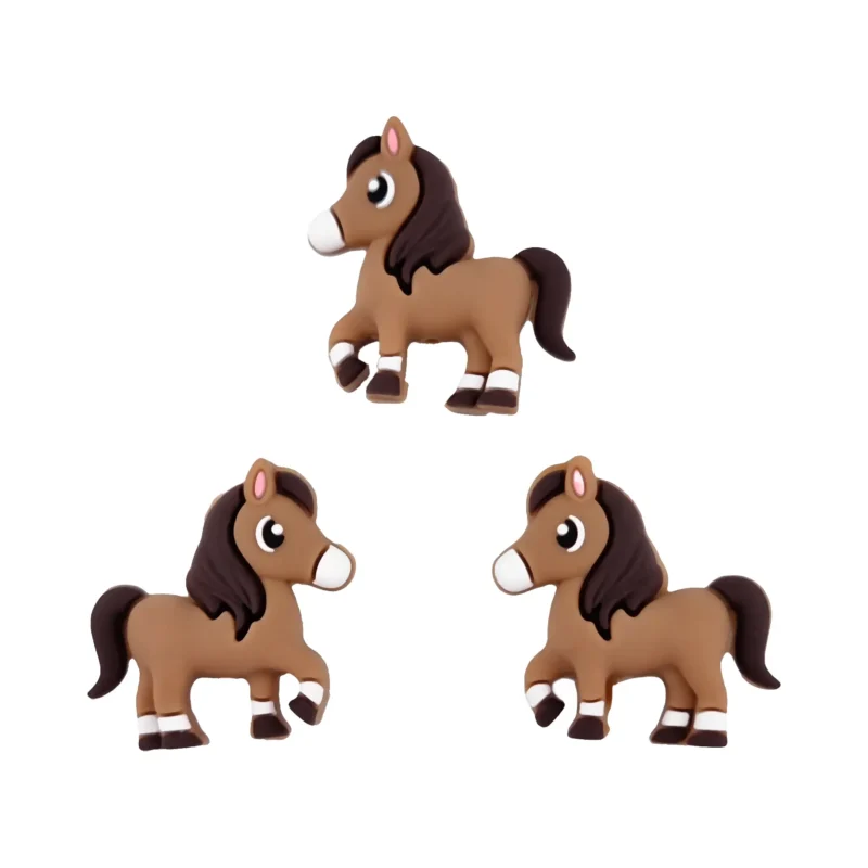 silicone bead - 3D - Horse - Milk Chocolate