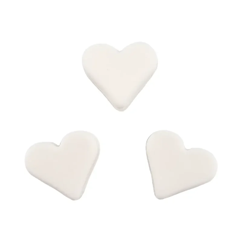 silicone beads - heart - 15 mm - Coconut