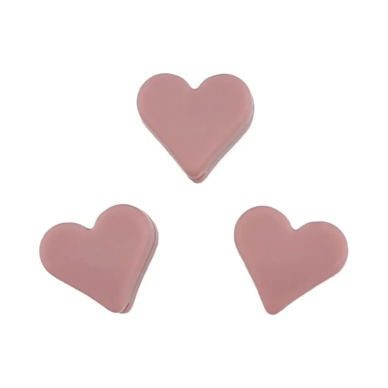 silicone beads - heart - 15 mm - Rose