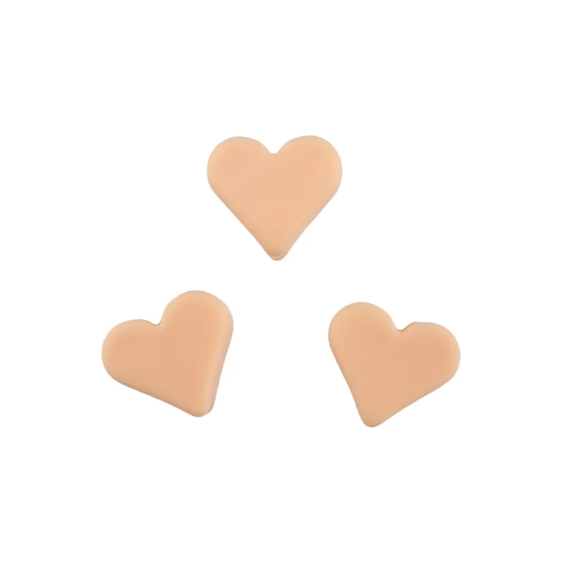 silicone beads - heart - 15 mm - Cantaloupe