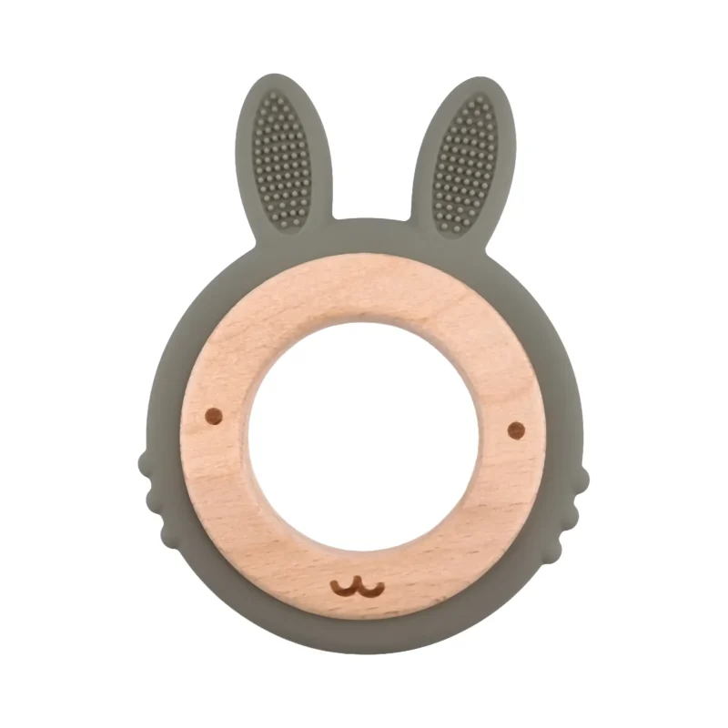 figure de dentition - Silicone and Wood - lapin - Th&eacute; vert
