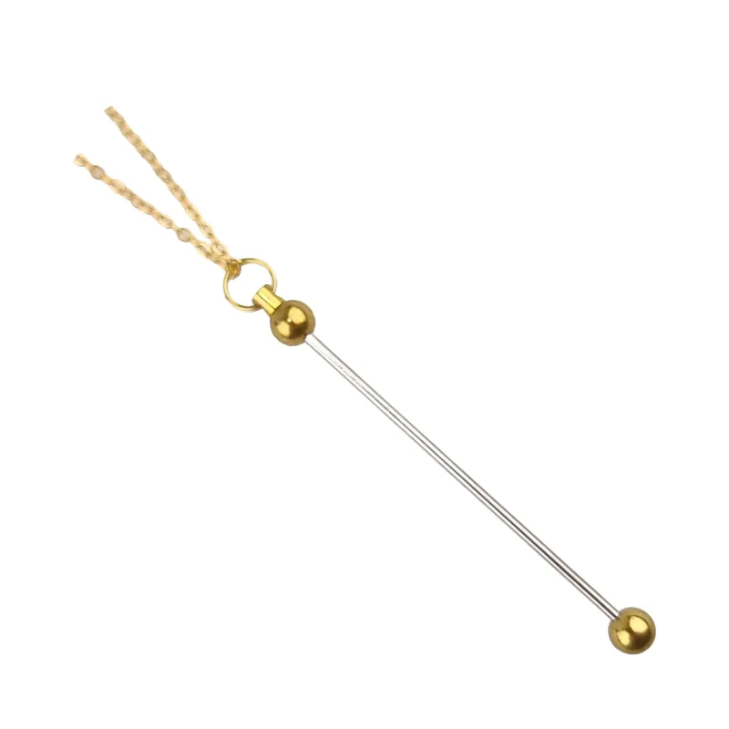 Necklace - &agrave; perles - Gold - With Bar