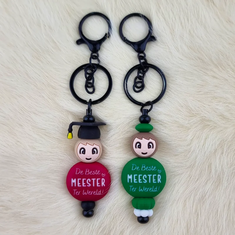 DIY Bijou de sac / Porte-cl&eacute;s set - Red and Green - Beste Meester