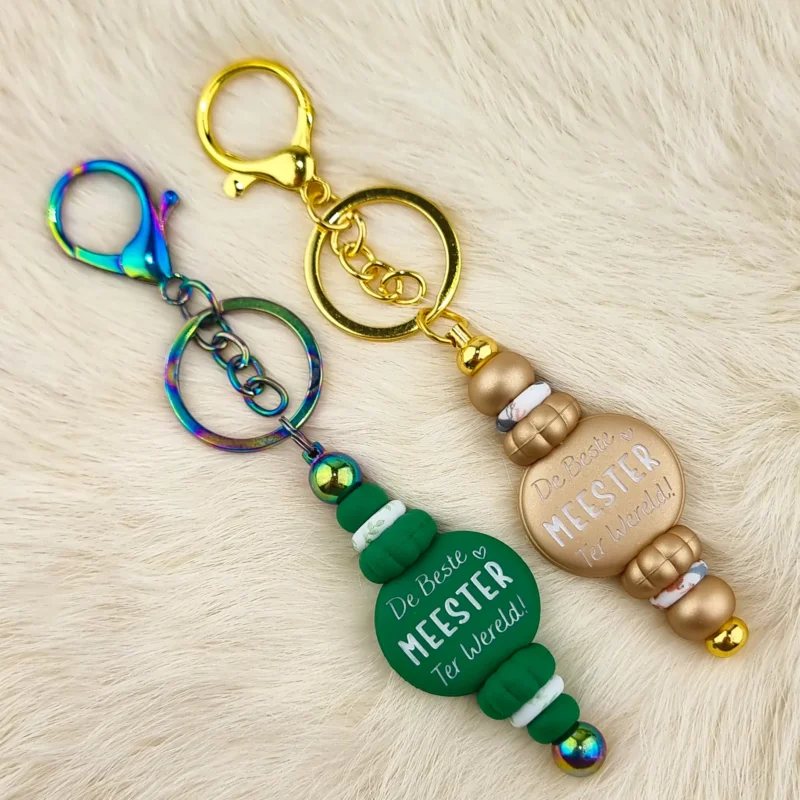 DIY Bijou de sac / Porte-cl&eacute;s set - Gold & Green - Beste Meester