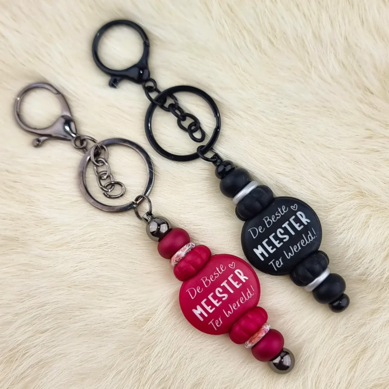 DIY Bijou de sac / Porte-cl&eacute;s set - Red and Black - Beste Meester
