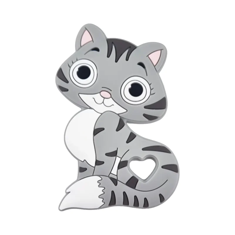 Chat Ray&eacute; - Gris clair
