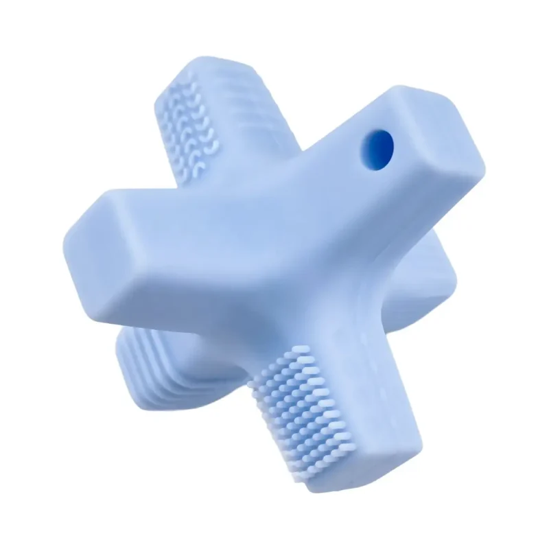 3D - Siliconen figure de dentition - Ster / Atoom - Bleu poudr&eacute; clair