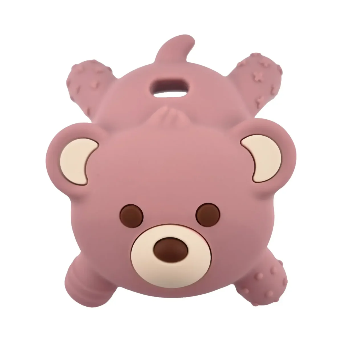 3D - Silicone teething figure - Bear - Rose