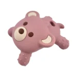 3D - Silicone teething figure - Bear - Rose