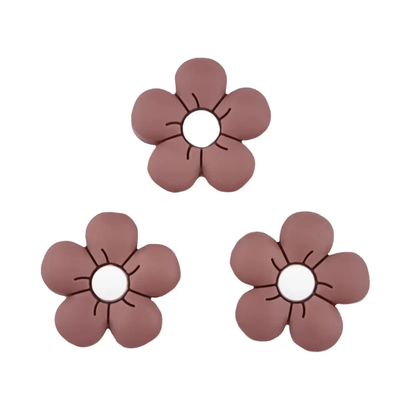 Silicone perle - Fleur - 20 mm - Rose fonc&eacute;