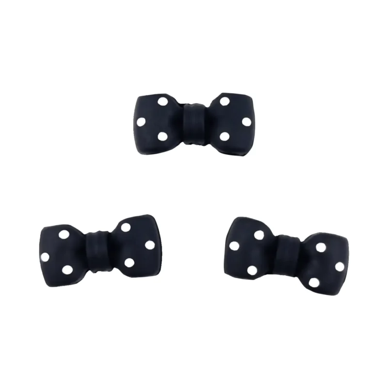 perles en silicone - 3D - N&oelig;ud &agrave; Pois - Noir