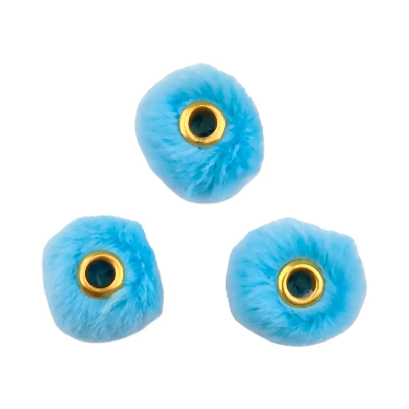 Pompon perles - 20 mm - Bleu Ciel Clair