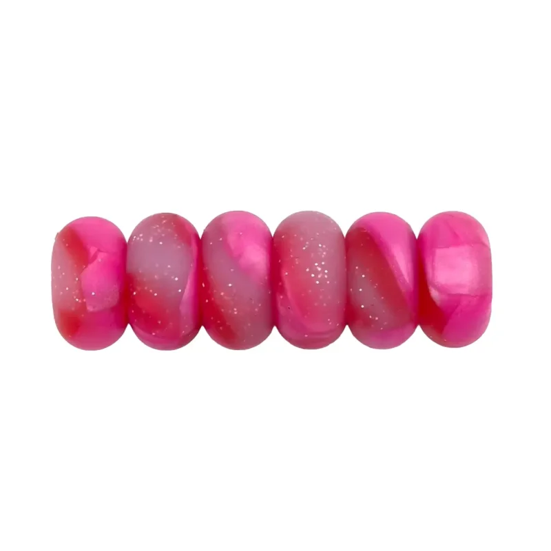 perles en silicone - 14 mm - perle perle abacus - Marble - Fuchsia