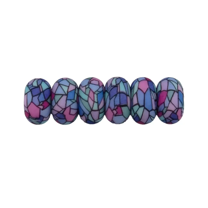 perles en silicone - 14 mm - perle perle abacus - vitrail motif
