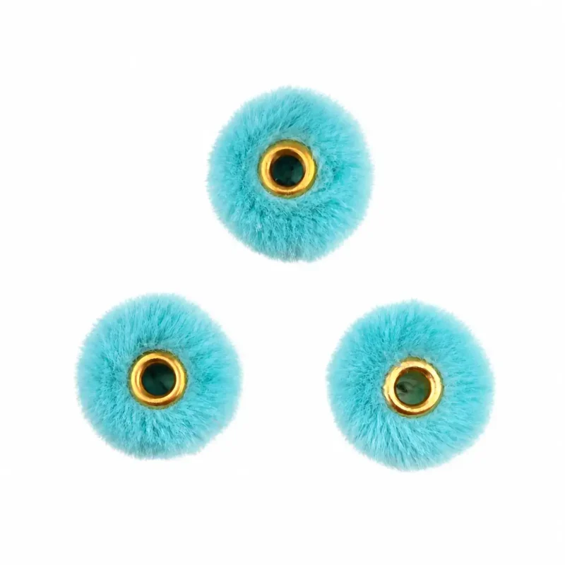 Pompon perles - 20 mm - Bleu paradis