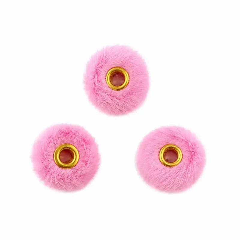 Pompon perles - 20 mm - Rose b&eacute;b&eacute;