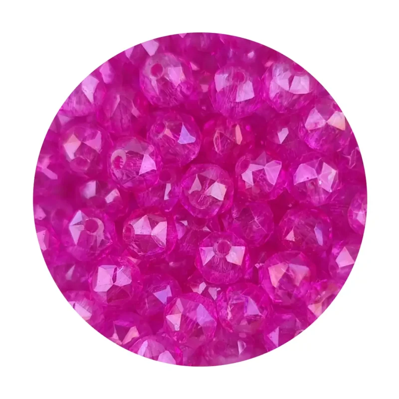 Acryl kralen - Glaskraal - 6 mm -  Zakje ±100 stuks - Magenta
