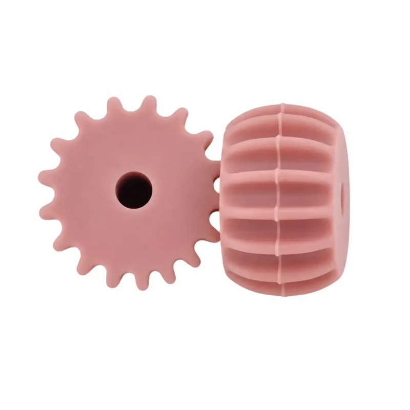 perles en silicone - 14 x 9 mm - Engrenage - Rose