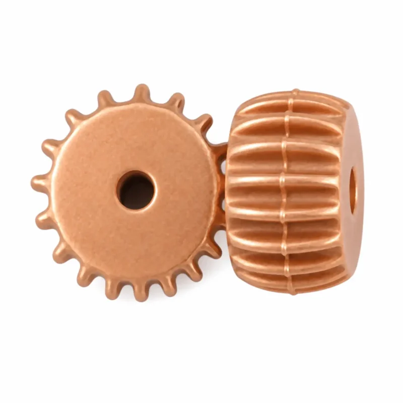 perles en silicone - 14 x 9 mm - Engrenage - Cuivre m&eacute;tallis&eacute;
