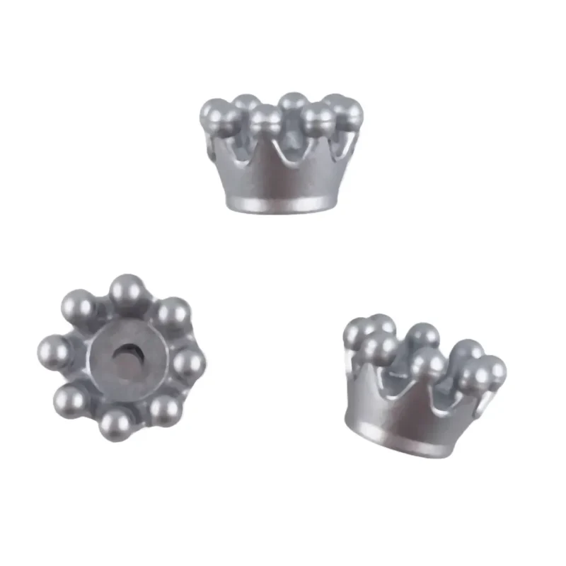 silicone beads - 3D Crown - Silver - 10 mm by 10 mm