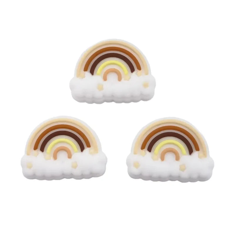 perle en silicone --arc-en-ciel avec Nuage - Chocolat au Lait / Choco