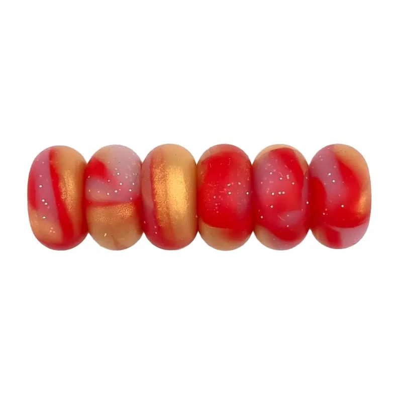 perles en silicone - 14 mm - perle perle abacus - Marbre - Pompier / Or