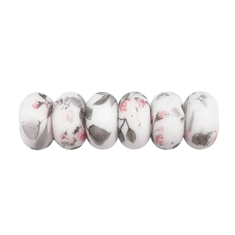 perles en silicone - 14 mm - perle perle abacus - antique motif
