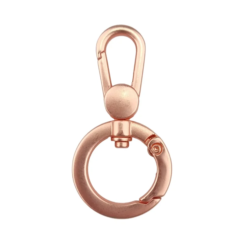 porte-cl&eacute;s - Double clip on anneau - 50 mm - Matte copper