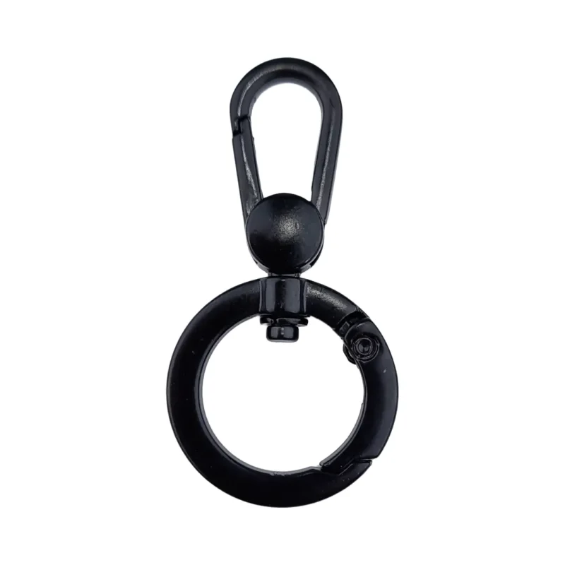 porte-cl&eacute;s - Double clip on anneau - 50 mm - Matte Noir
