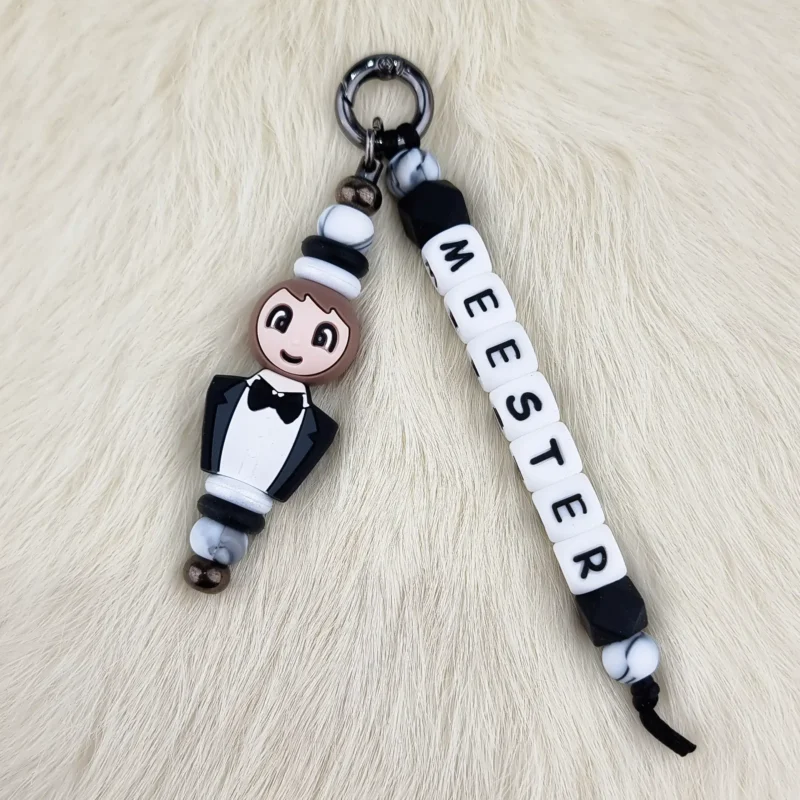 DIY Taschenanh&auml;nger / Schl&uuml;sselanh&auml;nger - Schwarz / Wei&szlig; Meister