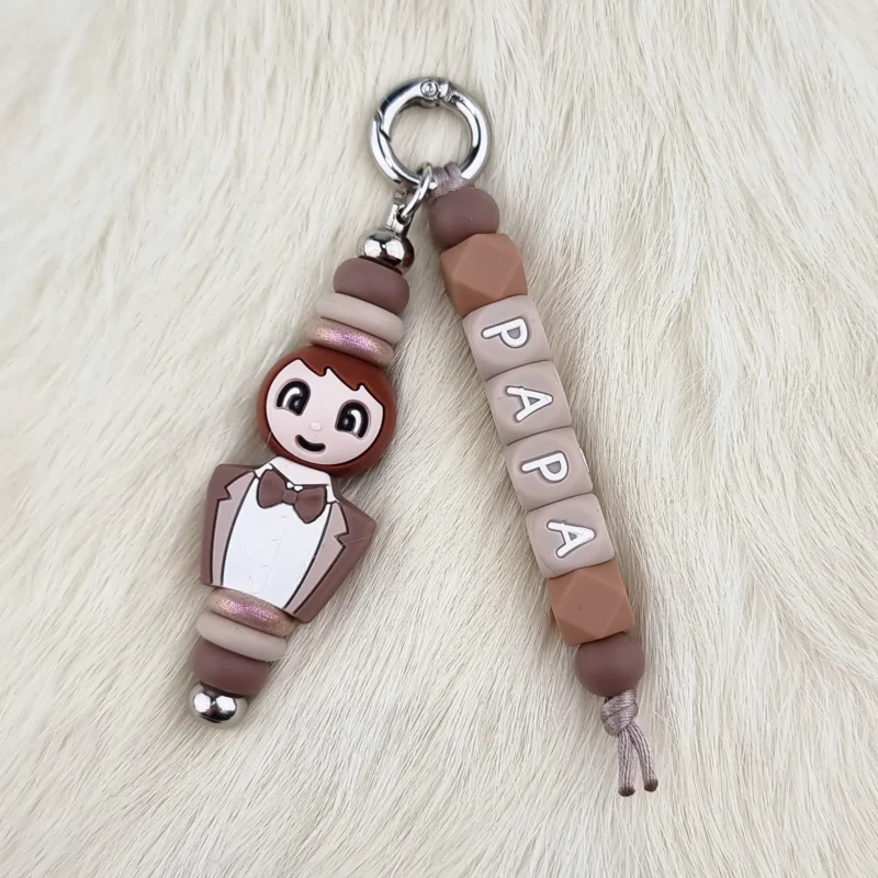 DIY Bijou de sac / Porte-cl&eacute;s - Marron / Brownie Papa