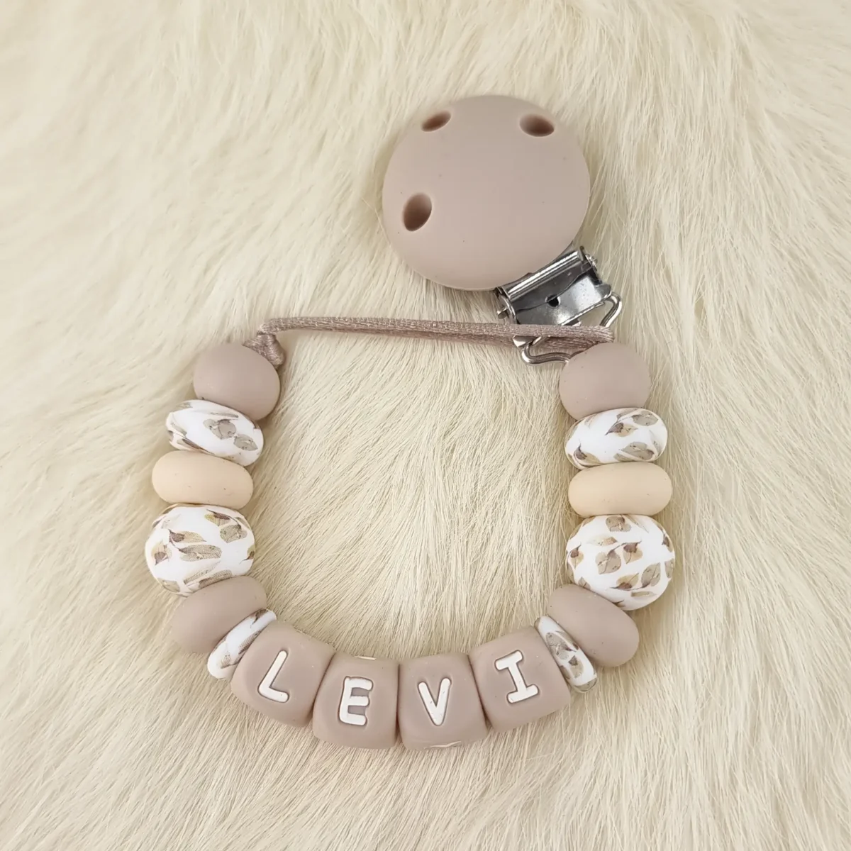 Combo Set - Speenkoord / Bijtring - Desert Sage Taupe - Afbeelding 3